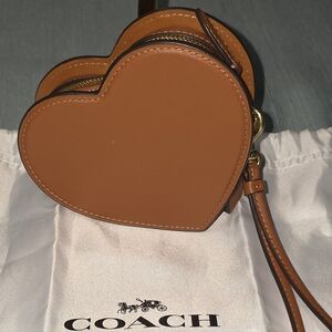 Coach Heart-Shaped Tan Leather Bag
